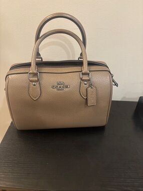Coach Pebbled Leather Satchel in Taupe Brown
New / unpackaged / no tags